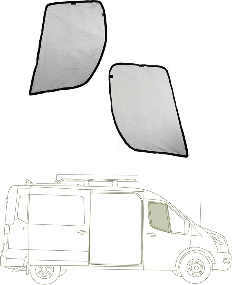 VanEssential Front Door Bug Screens (Pair) Designed for Mercedes-Benz Sprinter Van Years 2007- Current (Models:VS30 & NCV3) - Image 1